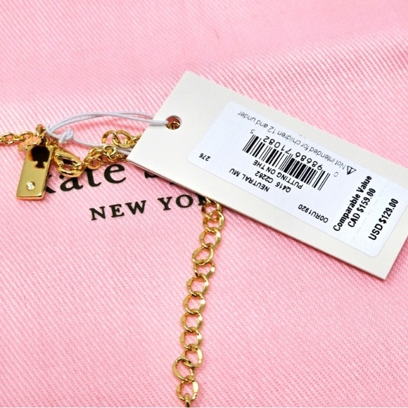 Kate Spade gold plated putting on the ritz necklace NWT - Picture 5 of 5